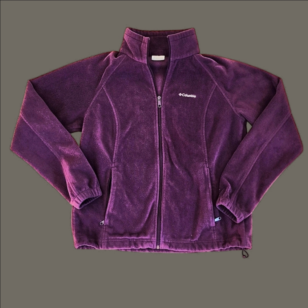 Columbia Zip-Up Womens (XL) Dark Purple Soft Jacket Warm Cozy